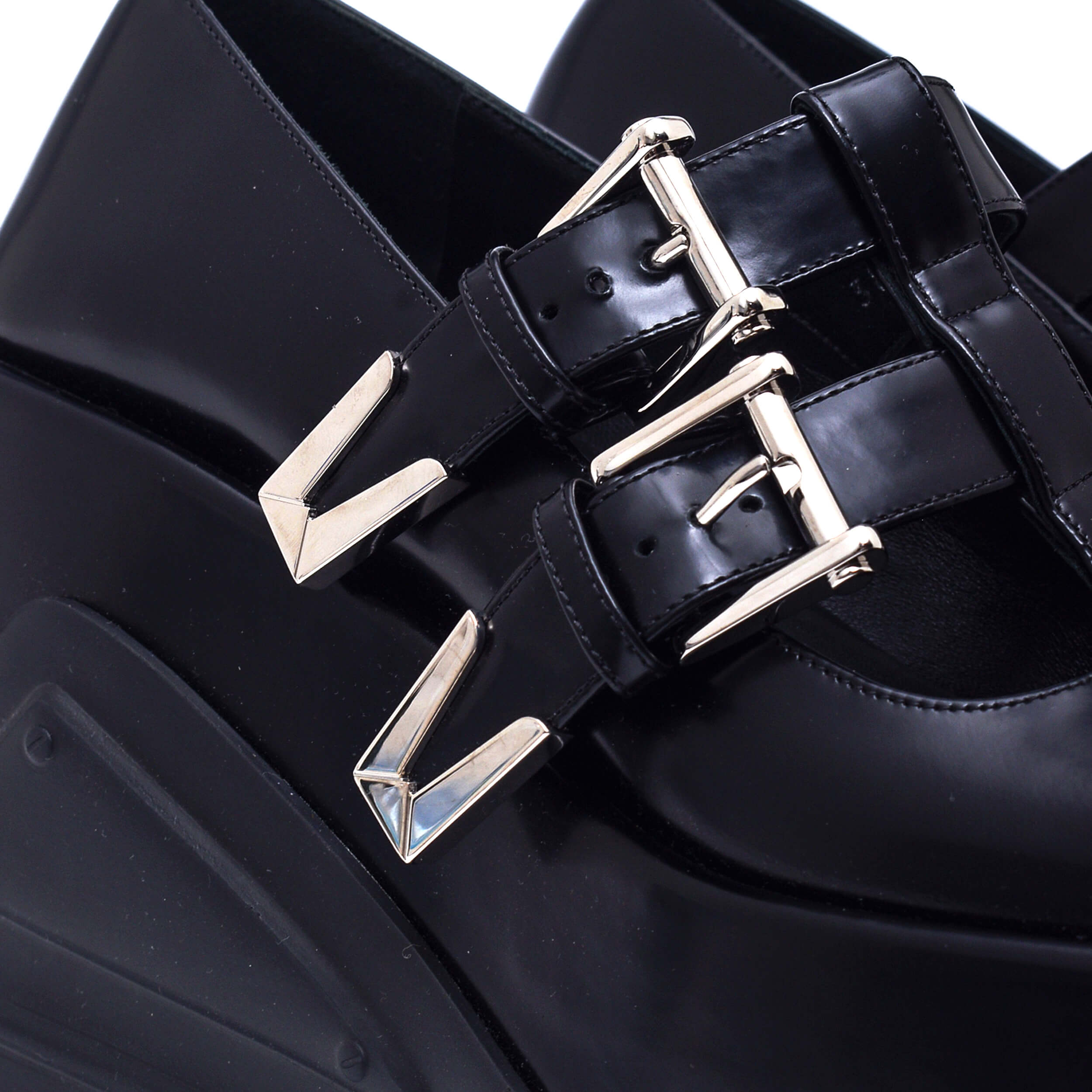 Versace - Black Leather Medusa Anthem Platform Mary Jane Pumps / 38